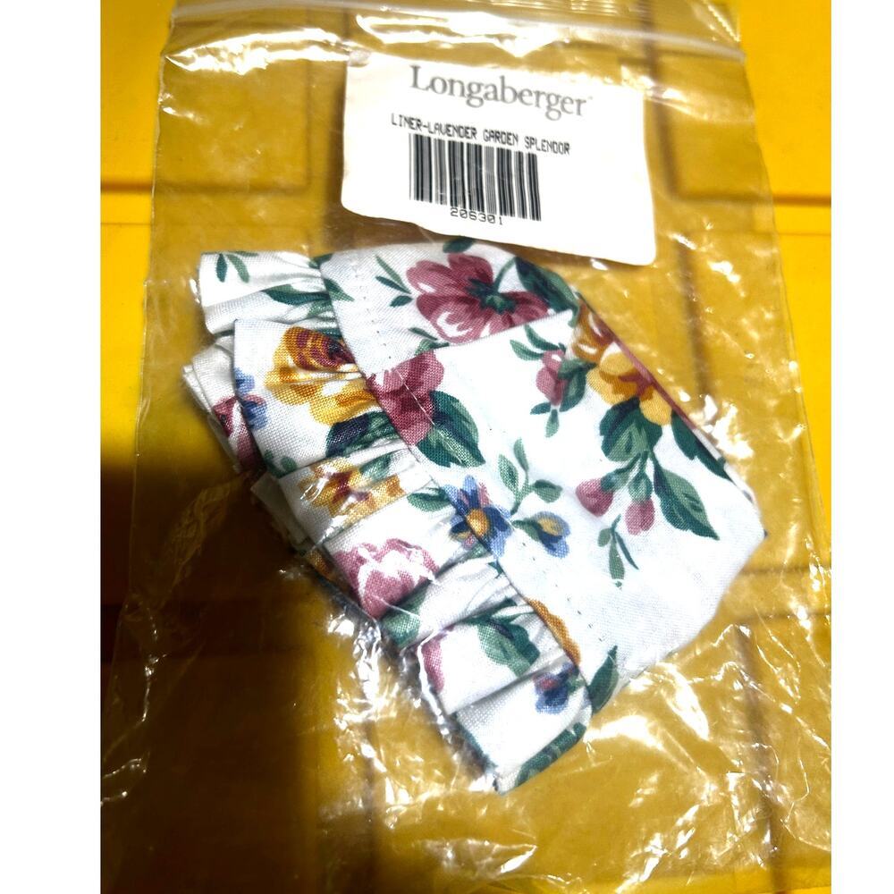 Longaberger‎ LAVENDER  Basket Liner GARDEN SPLENDOR ROSE Fabric NEW